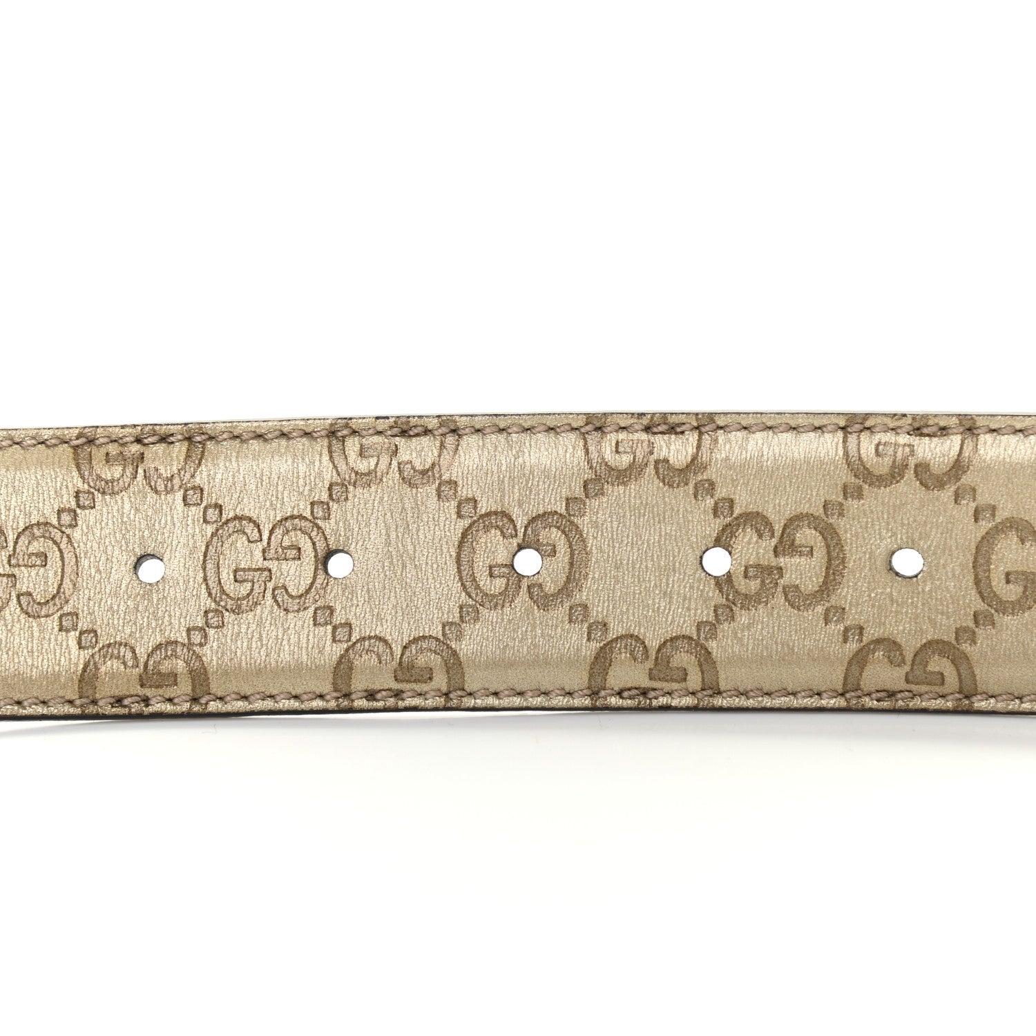 Gucci Metallic Guccissima Interlocking G Belt 90 36 Gold 5 of 8