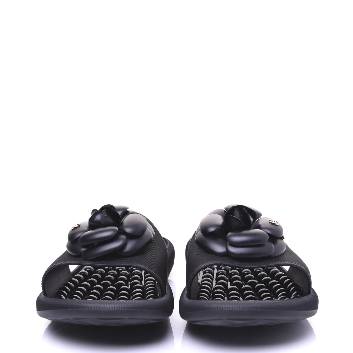 Chanel Thermoplastic PVC Camellia Mule Sandals 40 Black 5 of 24