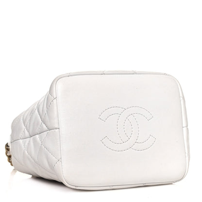 Chanel Lambskin Quilted Small Perfect Meeting Hobo White 4 of 17