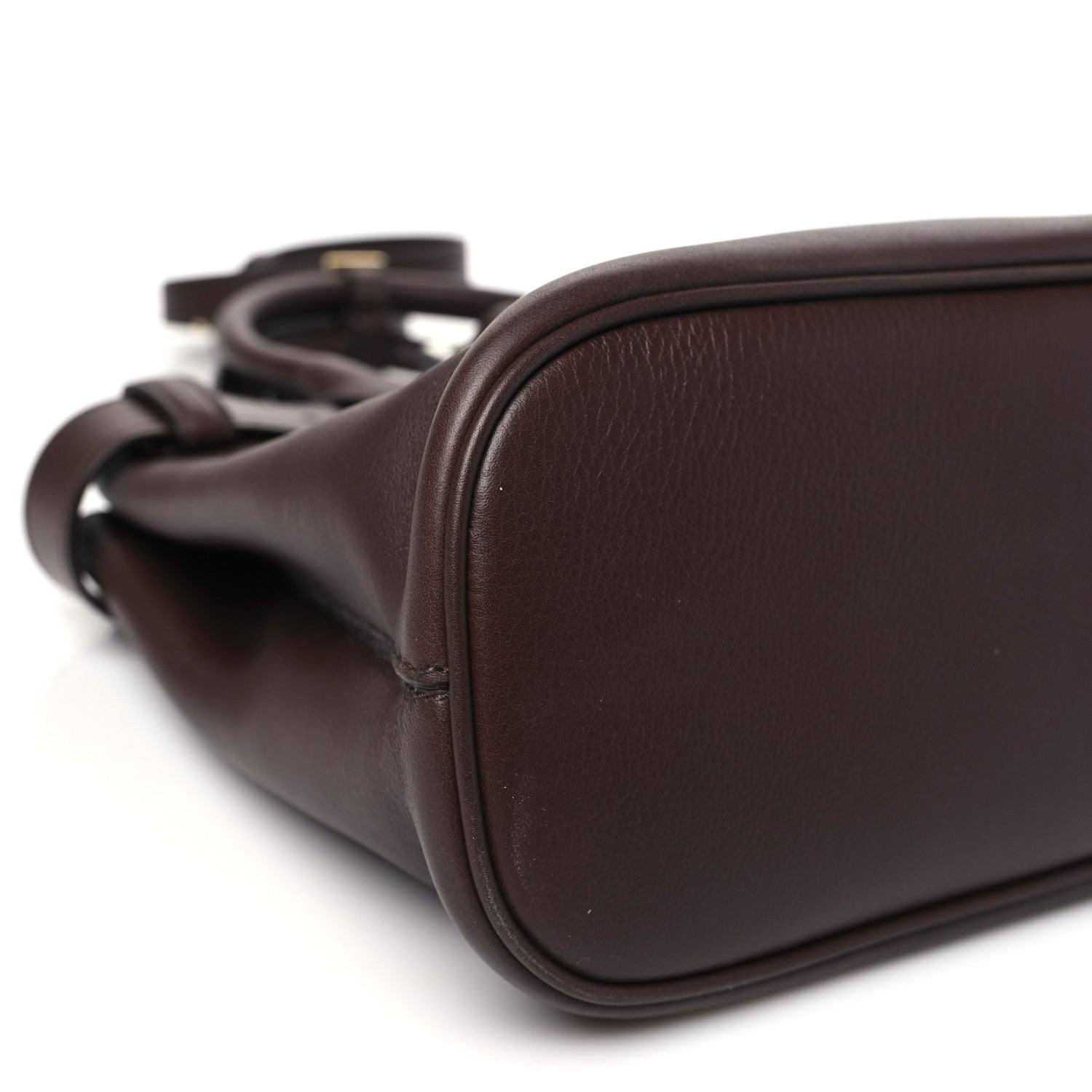 Prada Soft Grained Calfskin Vitello Daino Small Buckle Bag Brown 8 of 9