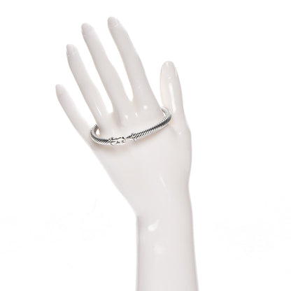 David Yurman Sterling Silver Diamond 5mm Cable Buckle Bracelet 2 of 6