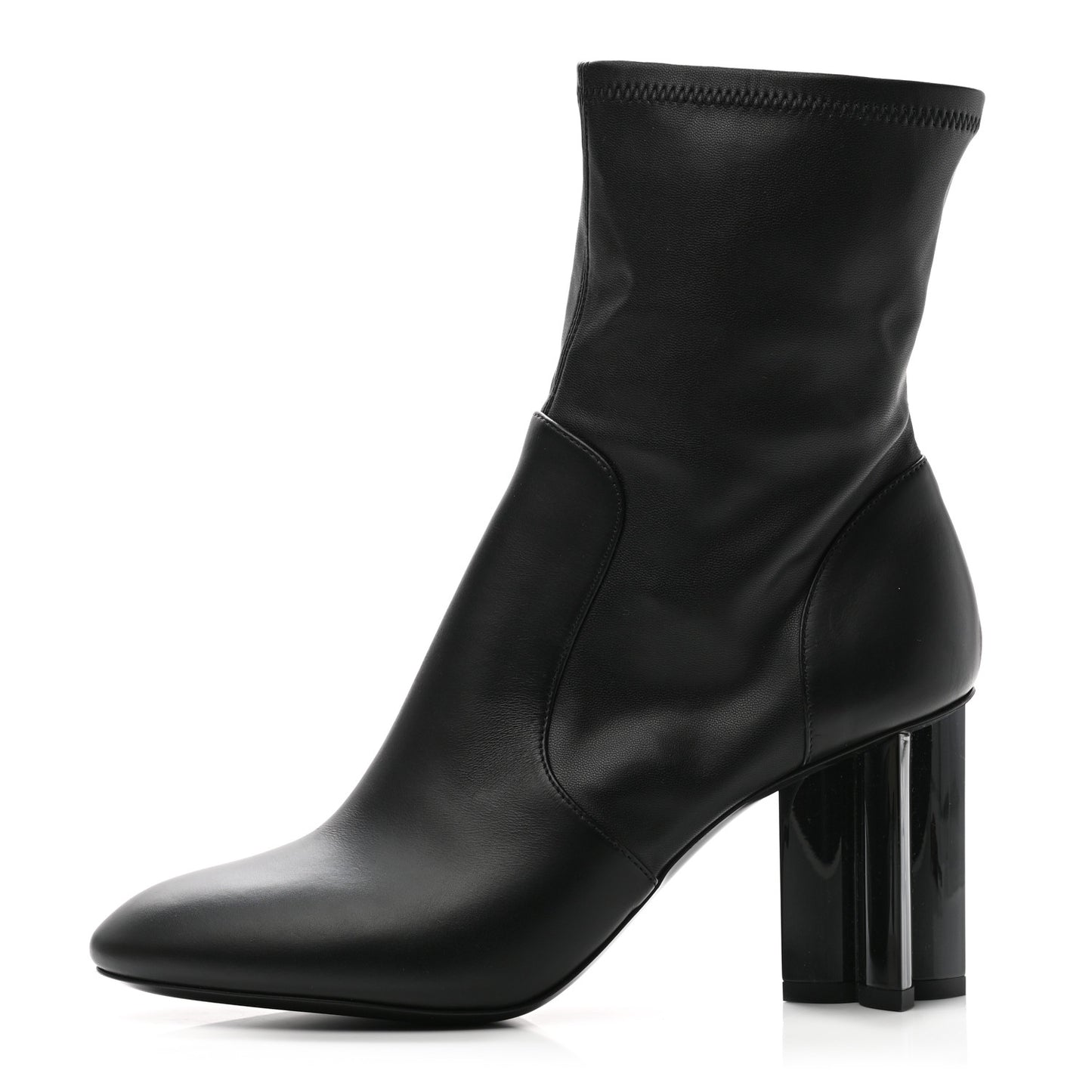 Calfskin Silhouette Ankle Boots 39.5 Black