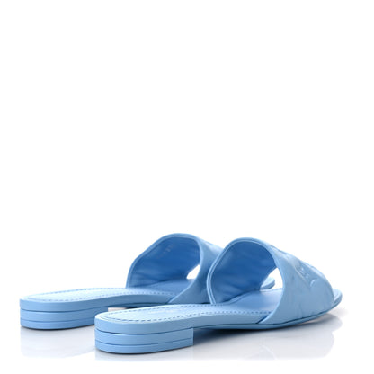 Louis Vuitton Lambskin Embossed Monogram Revival Flat Mules 36 Light Blue 4 of 8