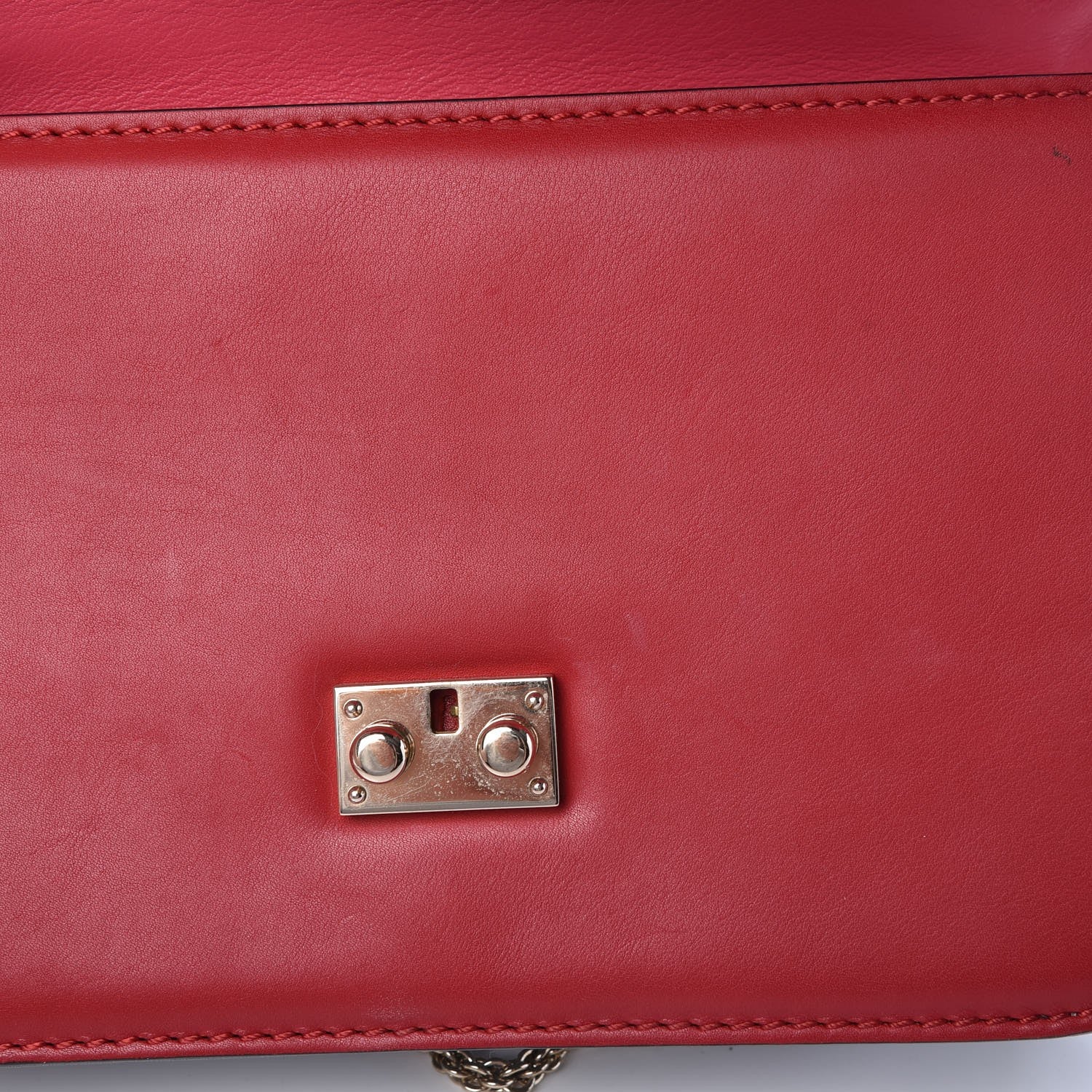 Valentino Garavani Vitello Medium Glam Lock Rockstud Flap Deep Rose Scarlet Grey Green 7 of 11