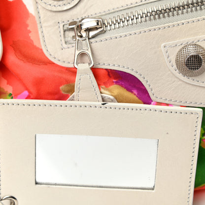 Balenciaga Agneau Canvas Floral Giant 21 Silver Hardware City White 10 of 15