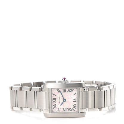 Cartier Stainless Steel 20mm Tank Francaise Quartz Watch Pink 2 of 5
