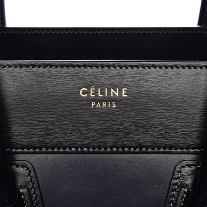 Celine Glazed Calfskin Micro Tri-Color Luggage Dark Blue 6 of 8