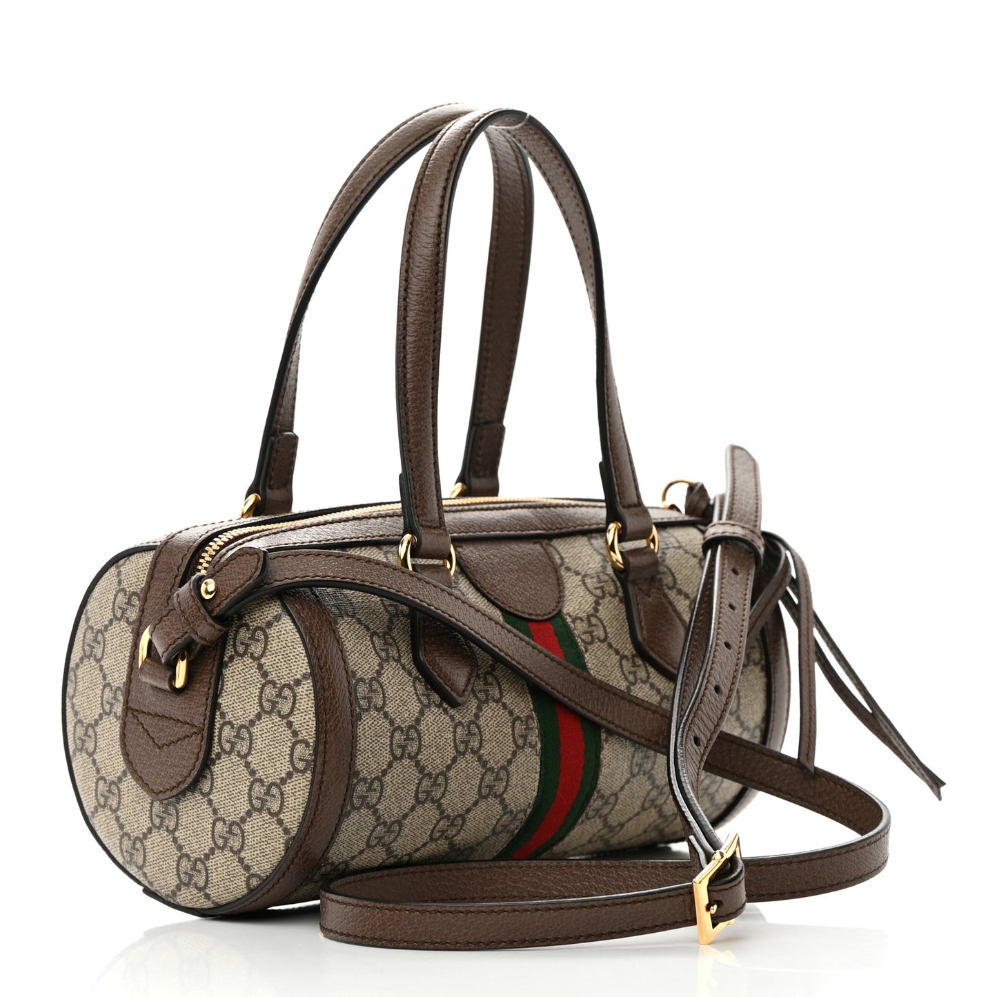 GG Supreme Monogram Web Small Ophidia Boston Bag Beige New Acero