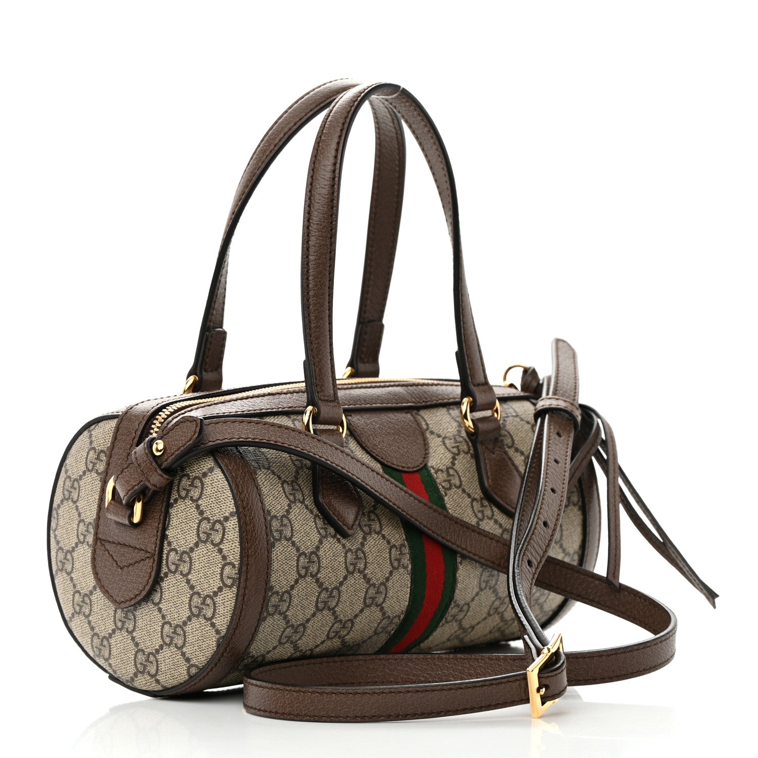 Gucci GG Supreme Monogram Web Small Ophidia Boston Bag Beige New Acero 3 of 14