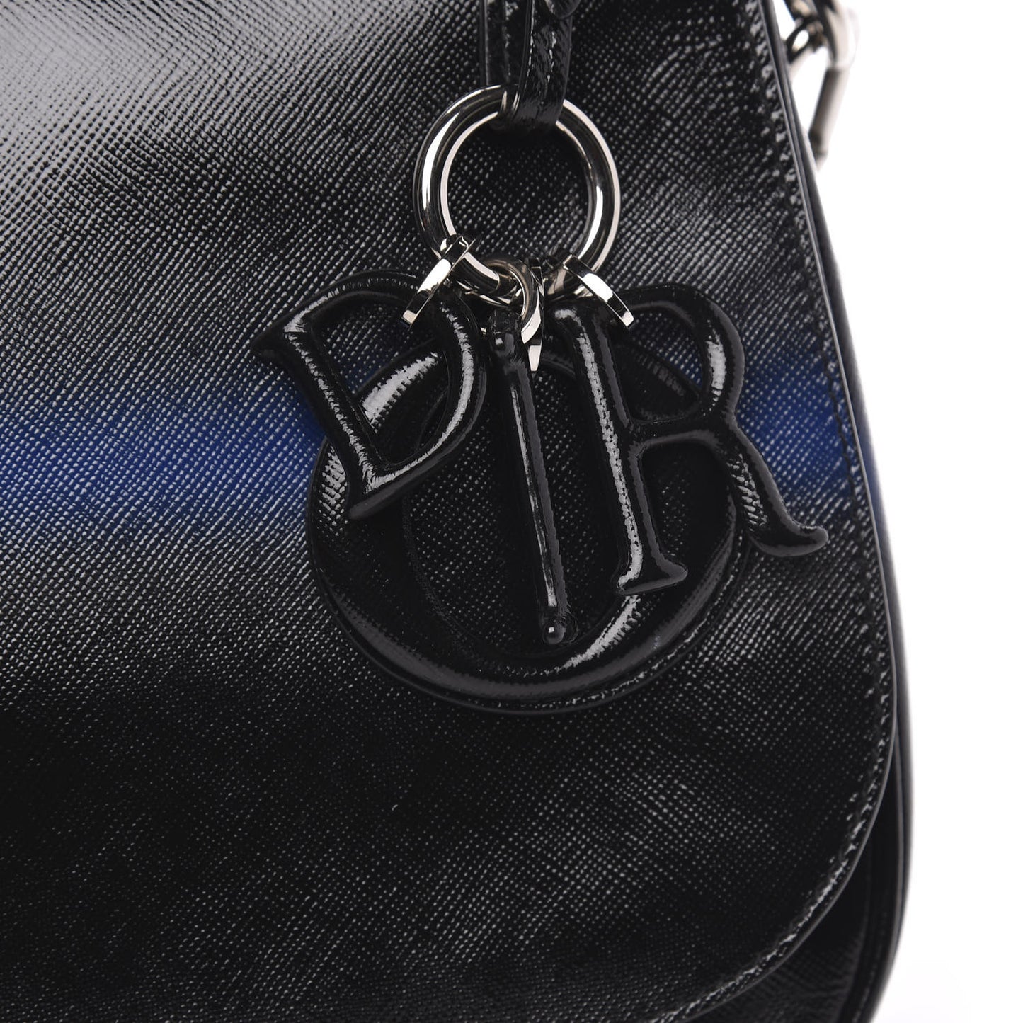 Grained Calfskin Stripe Dune Flap Black