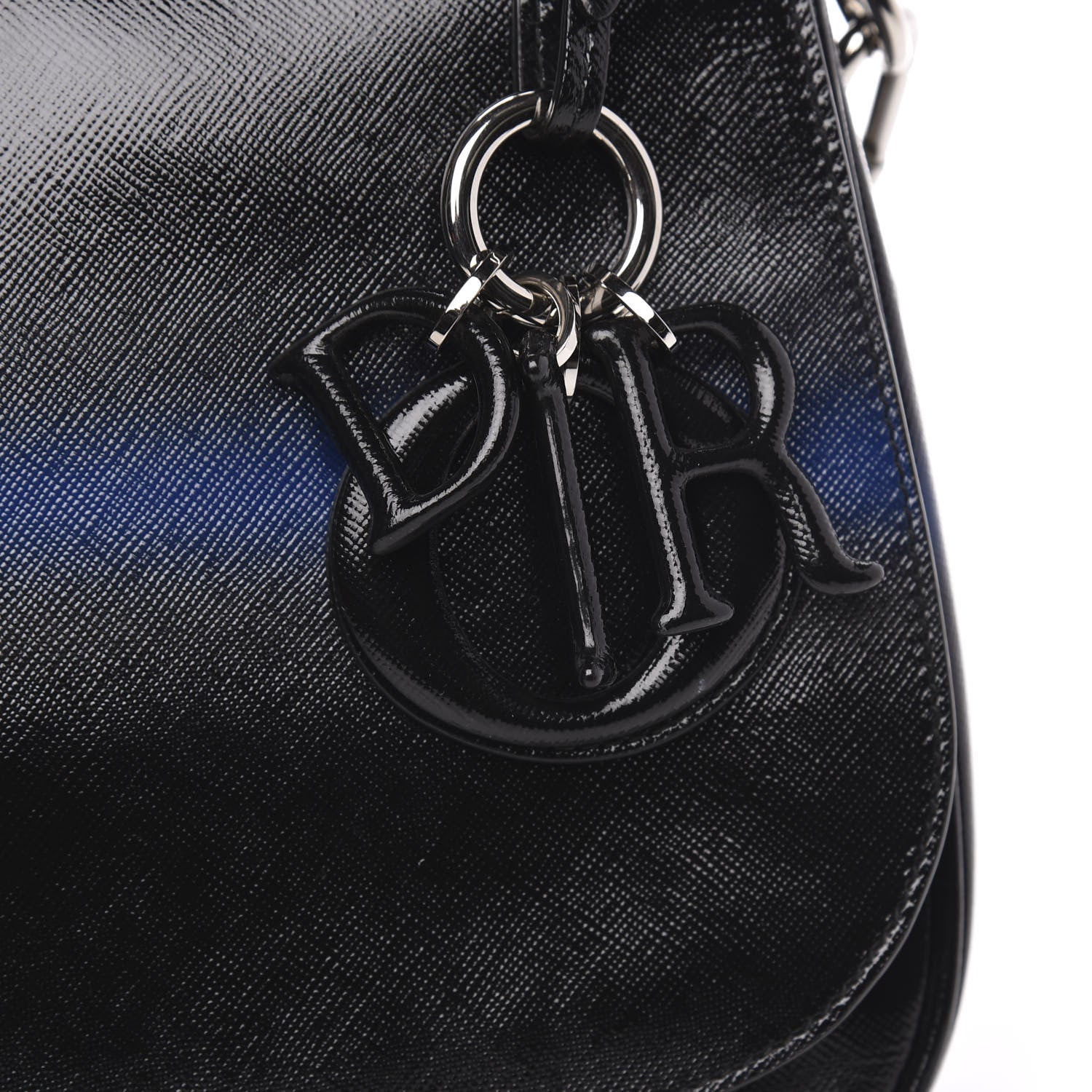 Christian Dior Grained Calfskin Stripe Dune Flap Black 10 of 10