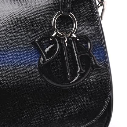 Christian Dior Grained Calfskin Stripe Dune Flap Black 10 of 10