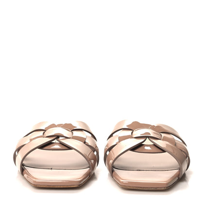 Saint Laurent Patent Tribute 05 Slide Sandals 37.5 Nude 2 of 9