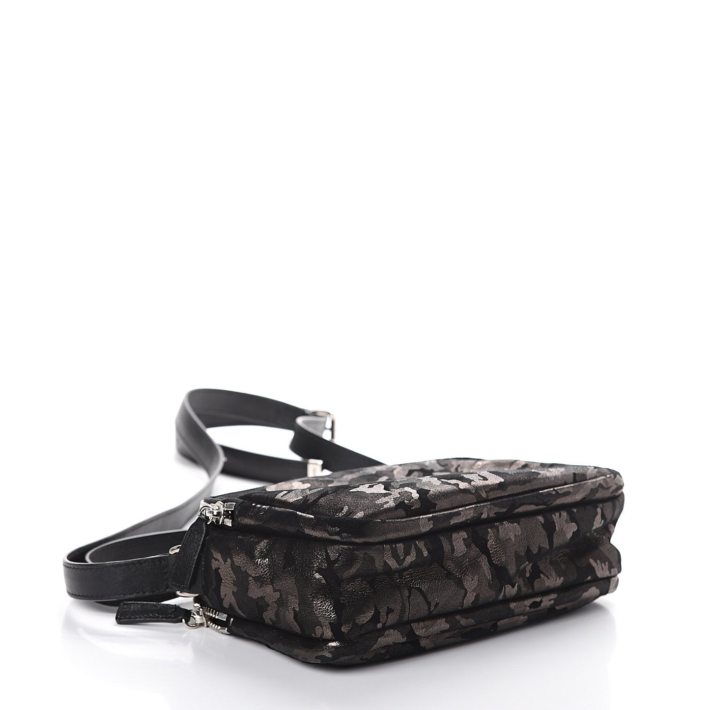 Metallic Nappa Camo Opal Crossbody Bag Black Gunmetal