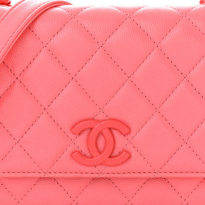 Chanel Caviar Quilted My Everything Wallet On Chain WOC Dark Coral 9 of 12
