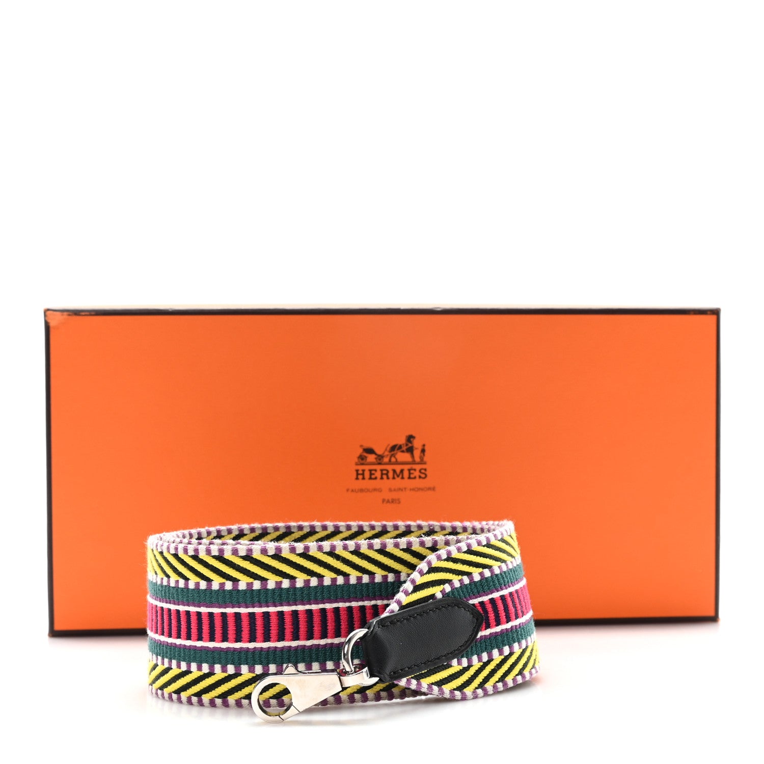 Hermes Toile Swift 50mm Sangle Cavale Shoulder Strap Multicolor Black 4 of 4