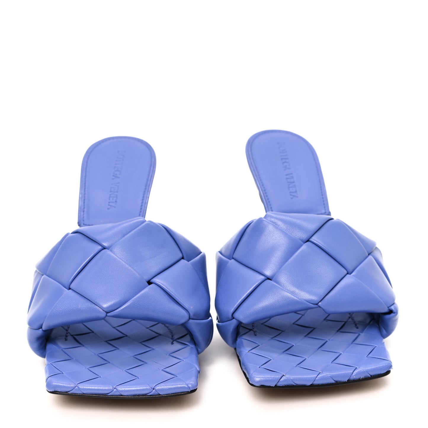 Nappa Maxi Intrecciato Lido 90mm Mule Sandals 37.5 Indigo