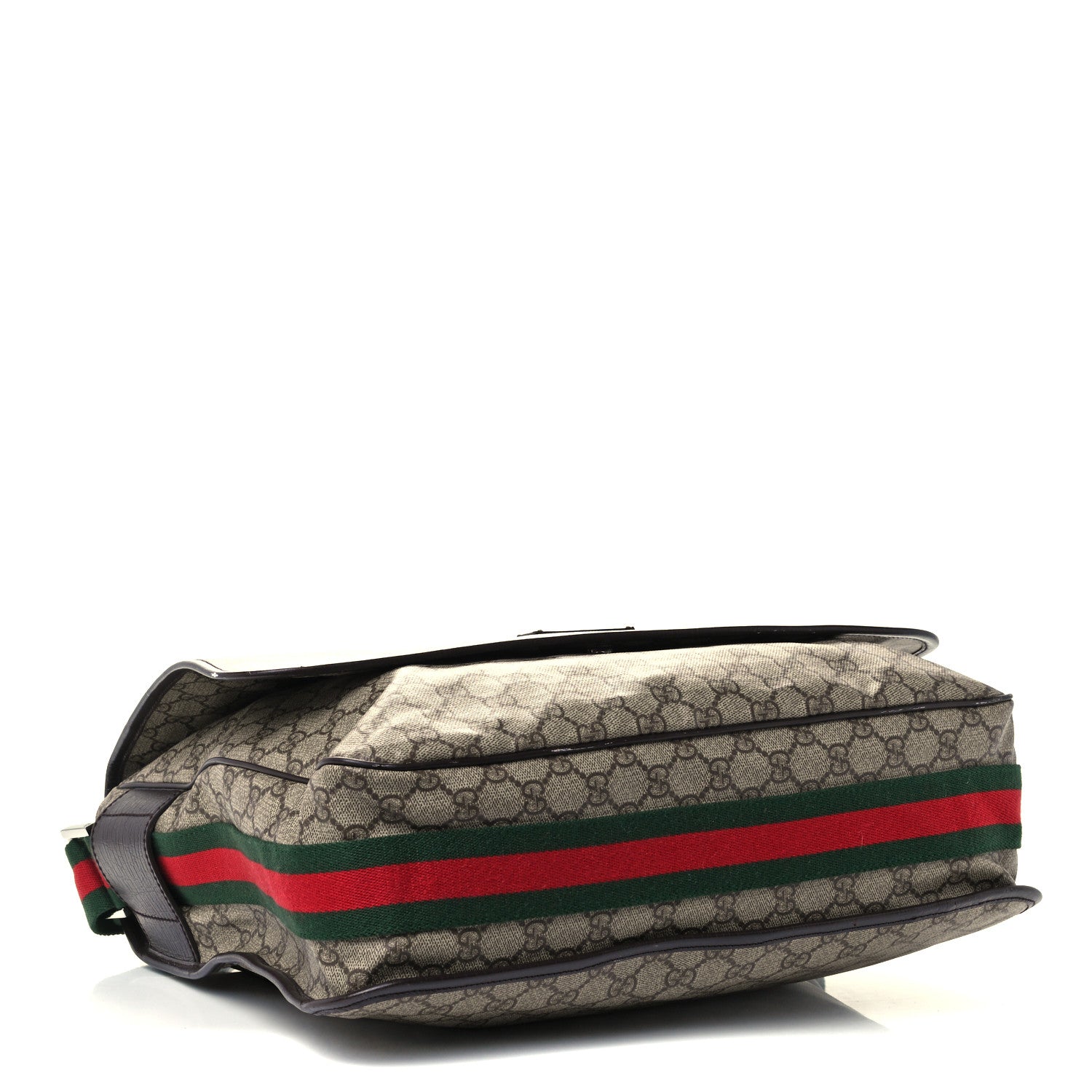 Gucci GG Plus Monogram Web Large Flap Messenger Bag Beige Dark Brown 4 of 11