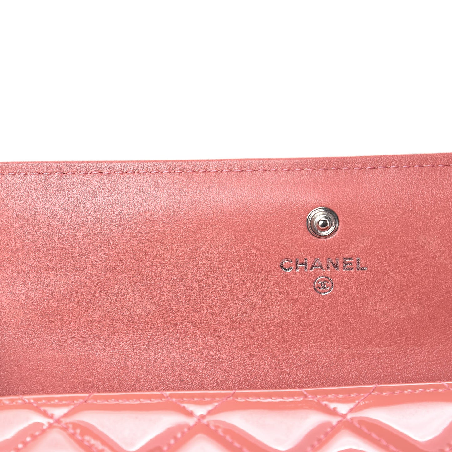 Patent Quilted Brilliant Large Flap Wallet Pink
