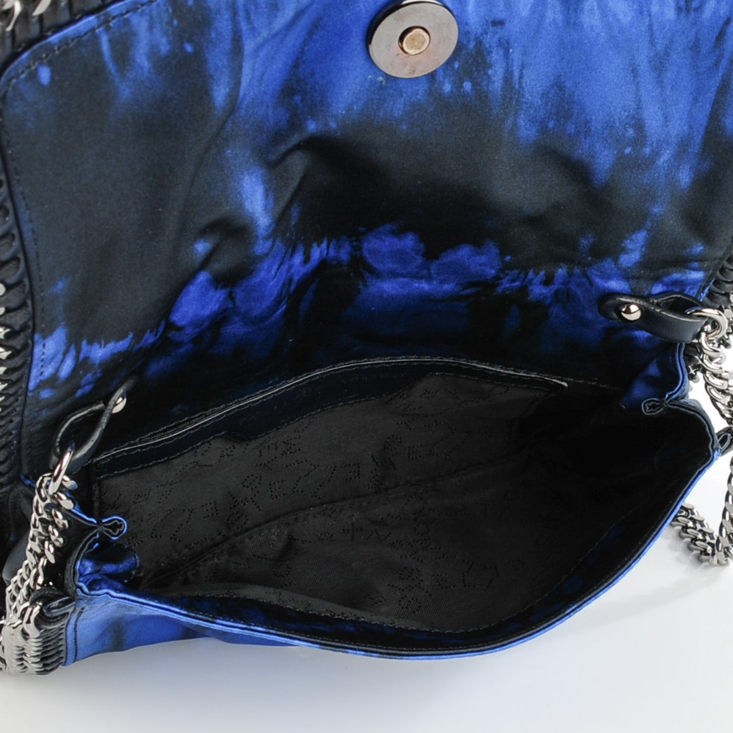 Tie Dyed Satin Falabella Crossbody Bag Cerulean