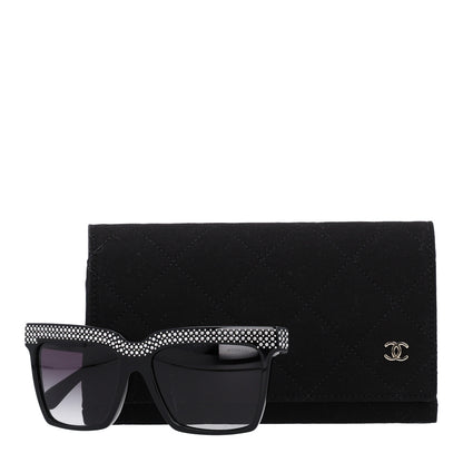Chanel Acetate Strass Rectangle Sunglasses 71539A Black 8 of 8