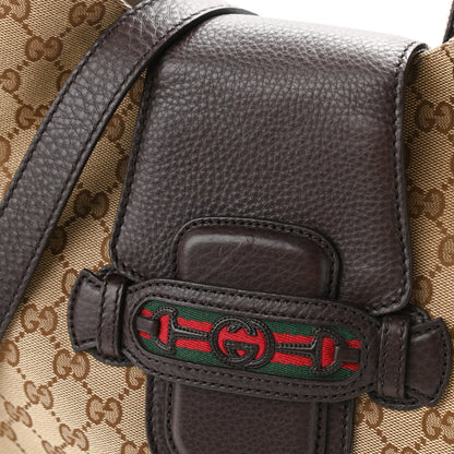 Gucci Monogram Web Medium Dressage Hobo Dark Brown 11 of 13