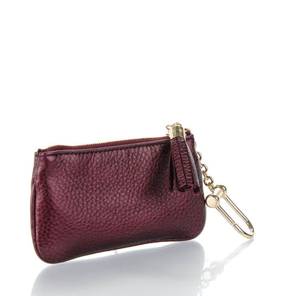 Gucci Metallic Pebbled Calfskin Soho Key Case Burgundy 3 of 7