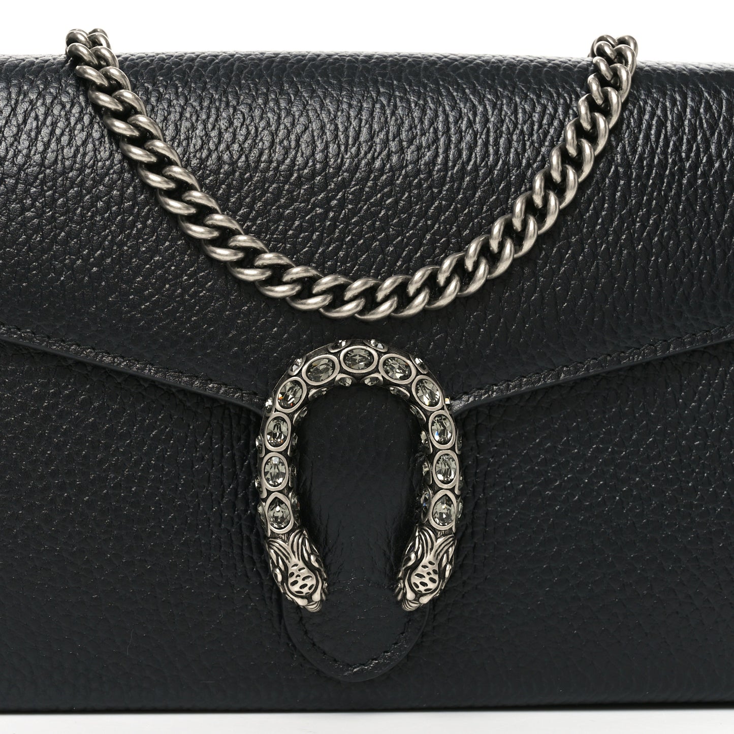 Calfskin Mini Dionysus Chain Wallet Black