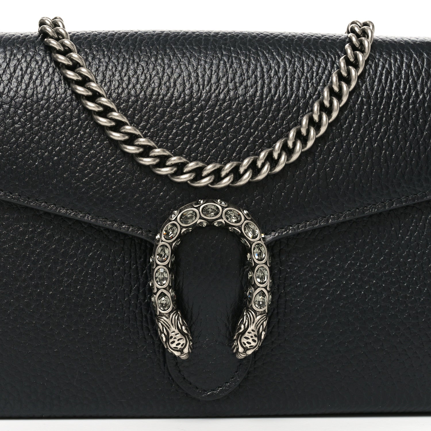 Gucci Calfskin Mini Dionysus Chain Wallet Black 8 of 10