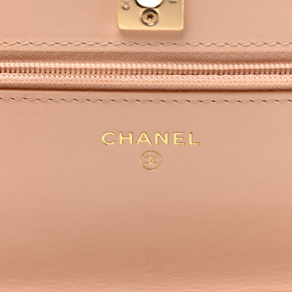 Chanel Caviar Quilted Bow Wallet On Chain WOC Light Beige 6 of 11