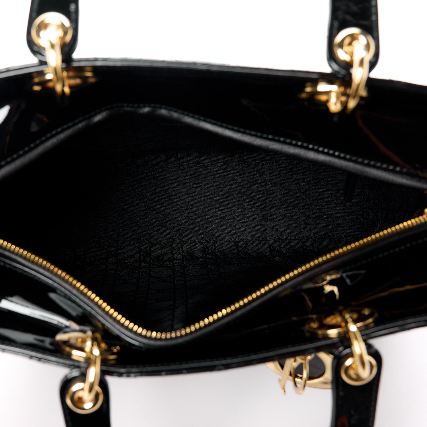 Christian Dior CHRISTIAN DIOR Patent Cannage Large Lady Dior Black 5 of 14