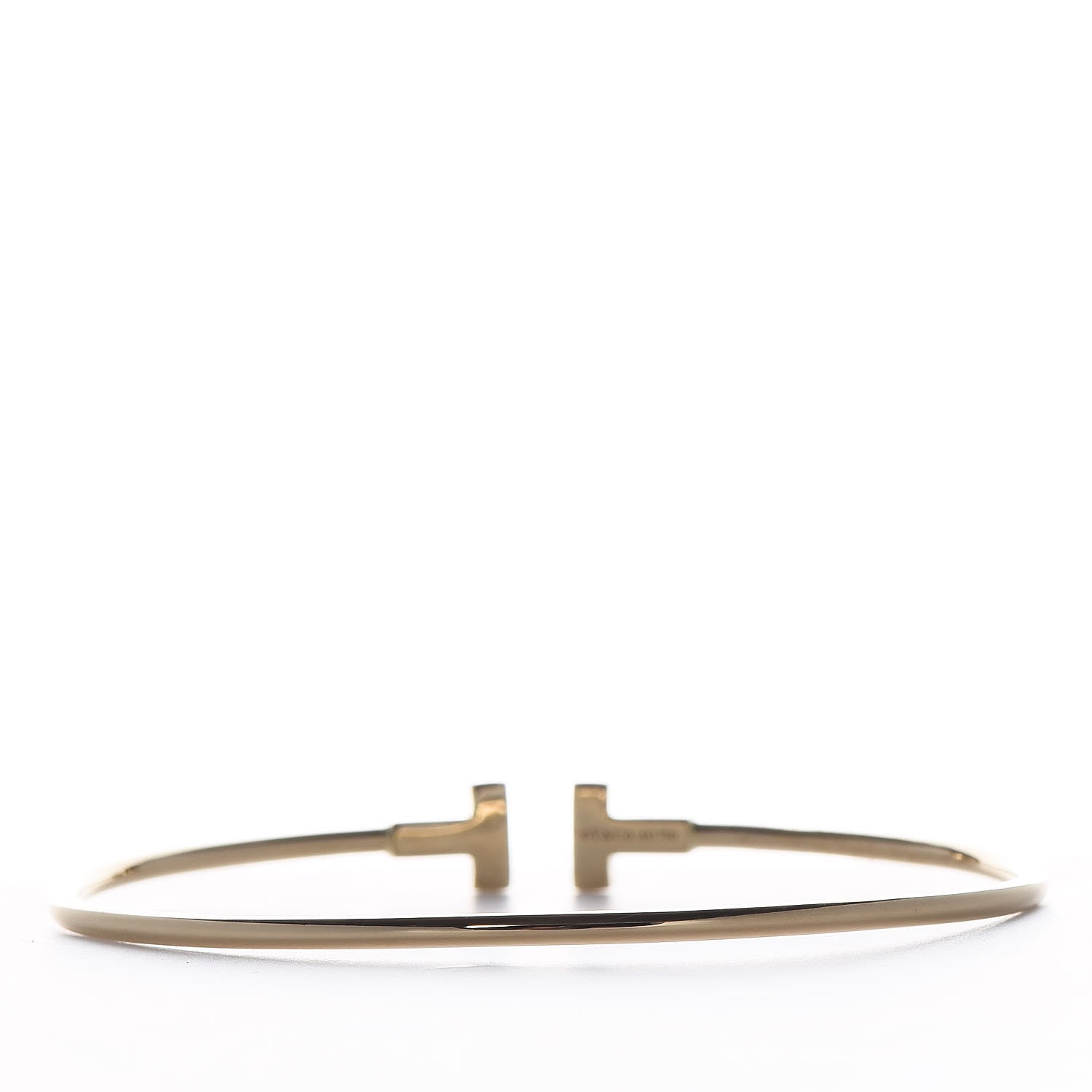 Tiffany 18K Yellow Gold Narrow T Wire Bracelet 2 of 4
