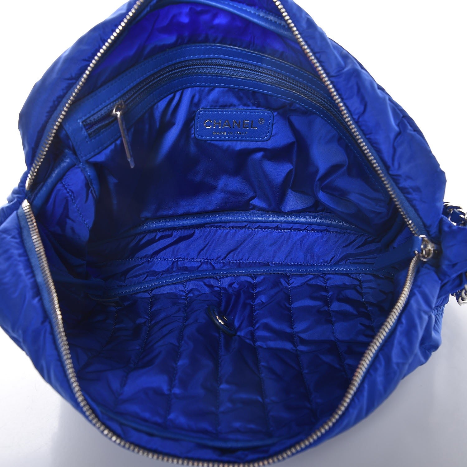 Chanel Nylon Vertical Quilted Jumbo Flap Cobalt Blue 6 of 9