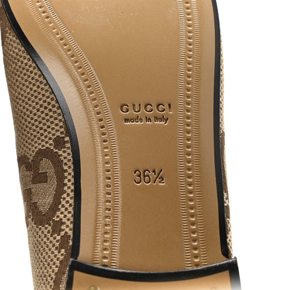 Gucci Monogram Jumbo GG Malaga Kid Horsebit Womens Jordaan Loafers 36.5 Camel Ebony New Acero Beige 7 of 10