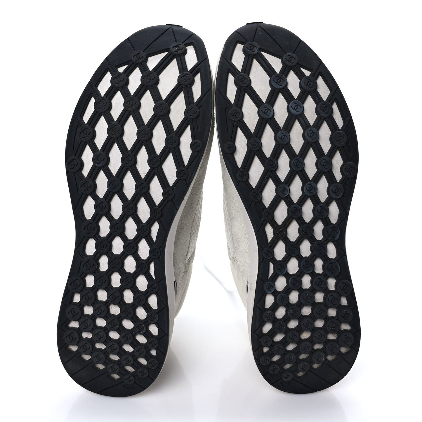Calfskin Mesh Lycra Suede Womens Logo Sneakers 40 White