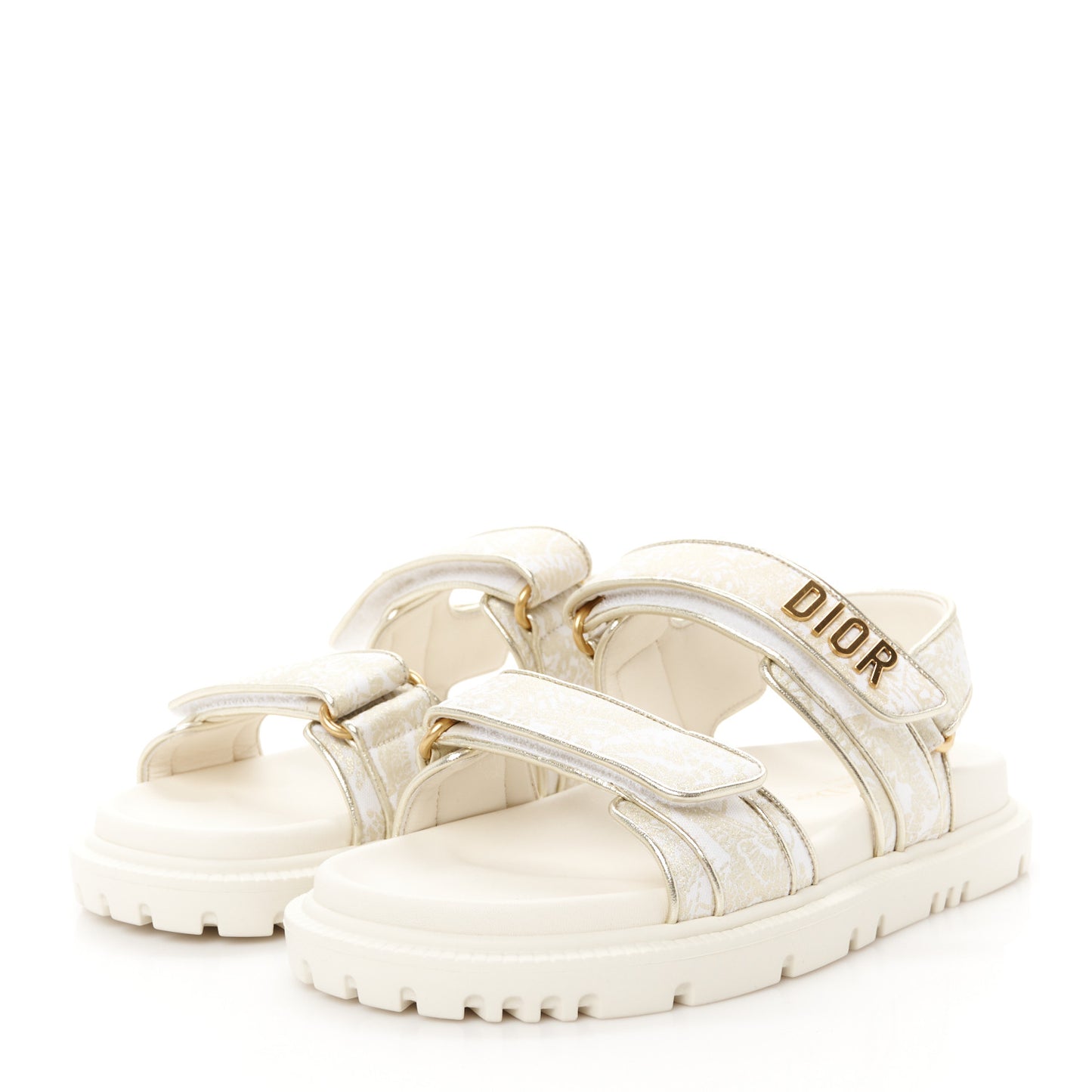 Technical Fabric Jacquard Dioract Sandals 36 White Gold