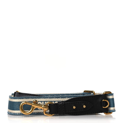 Christian Dior Canvas Embroidered Adjustable Shoulder Strap Deep Ocean 1 of 5