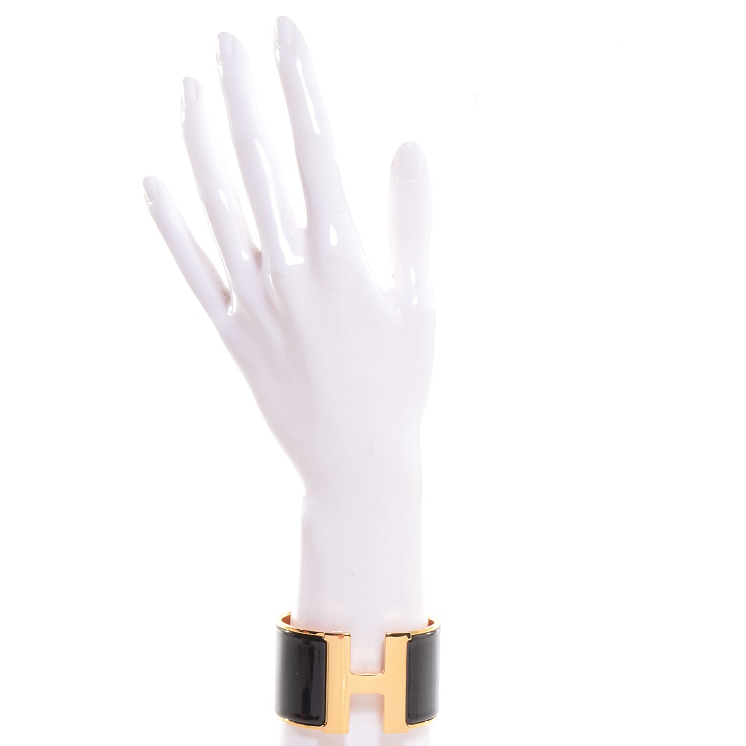 Hermes Enamel Extra Wide Clic Clac H Bracelet PM Black 2 of 6