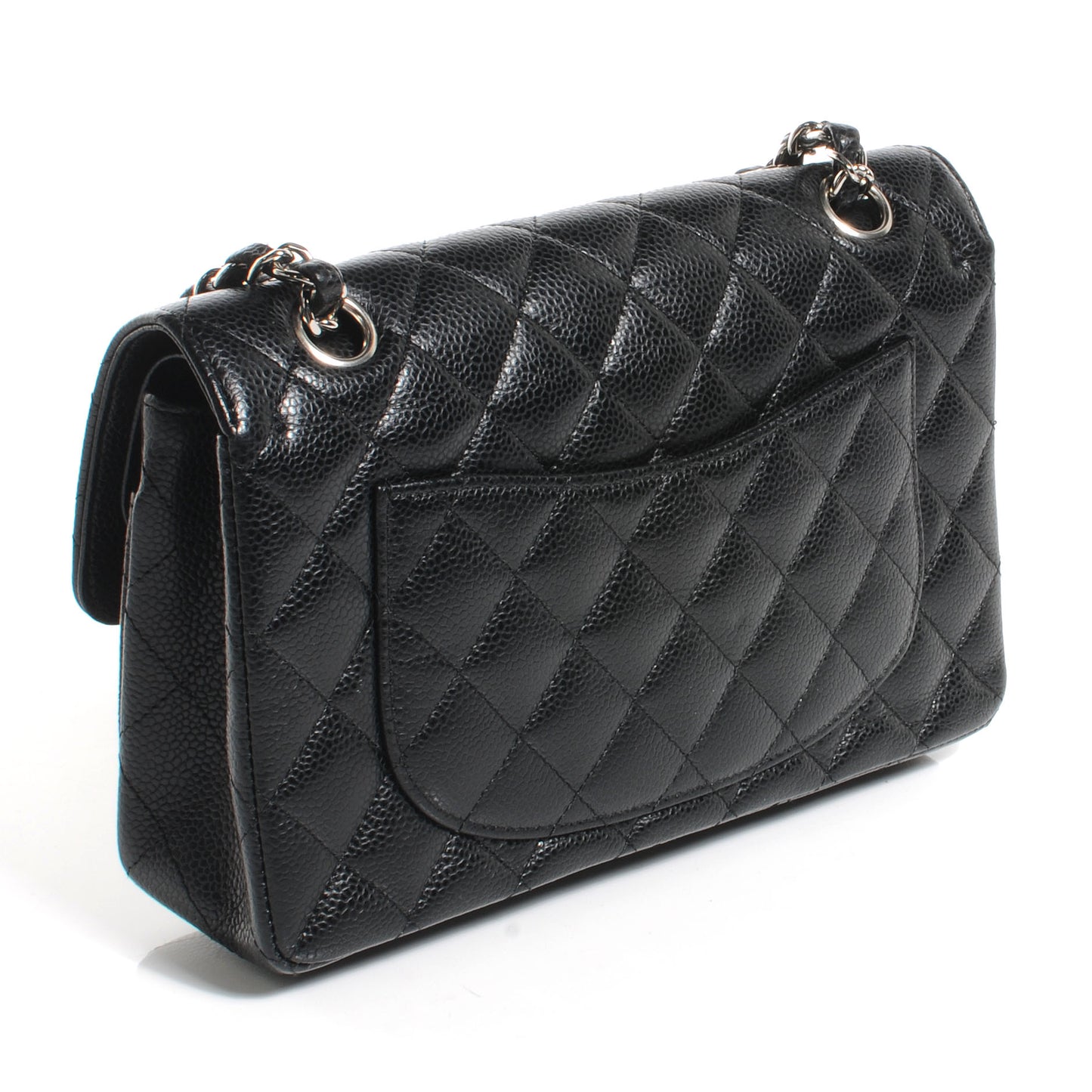 Caviar Quilted Small Double Flap Black