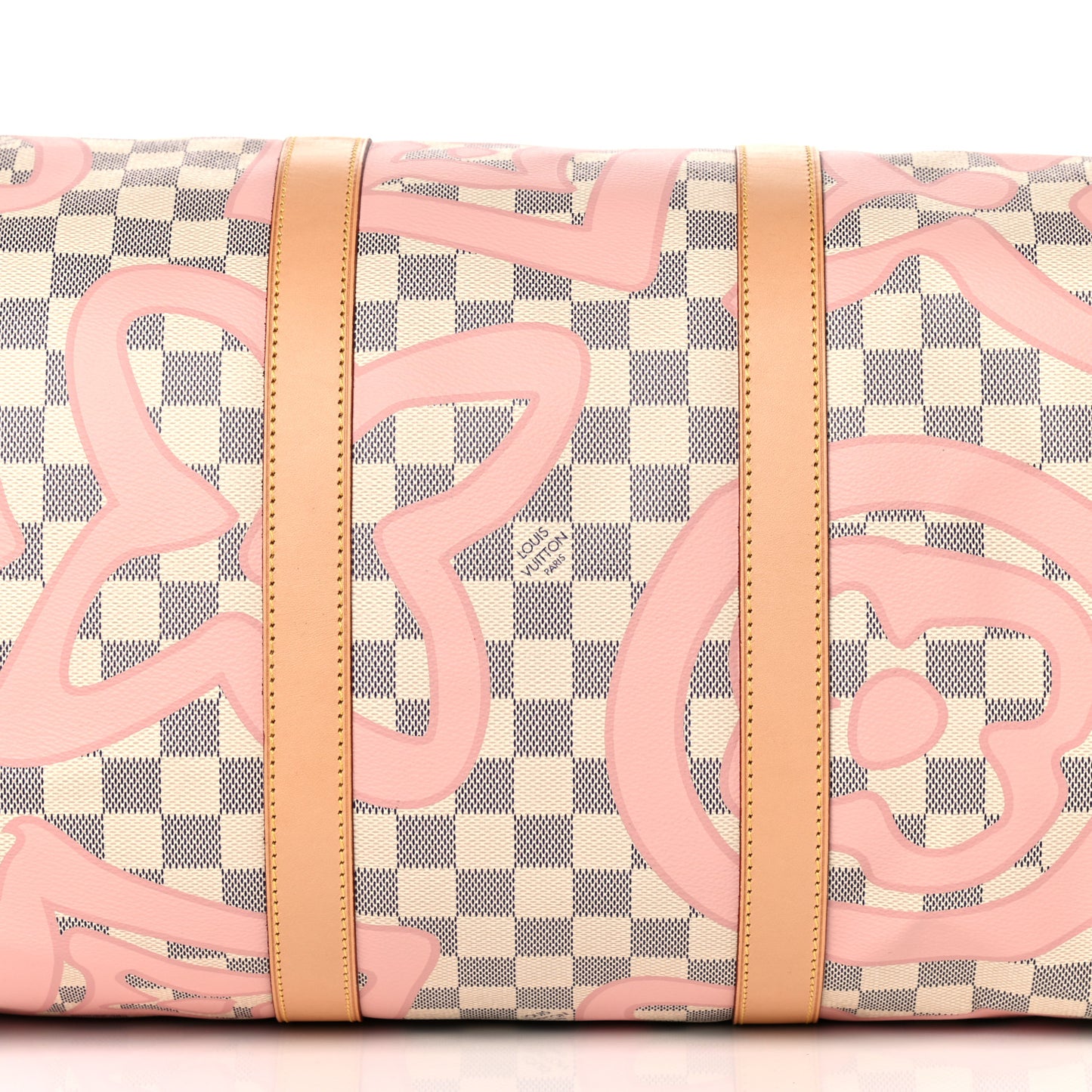Damier Azur Tahitienne Keepall Bandouliere 50 Rose Ballerine
