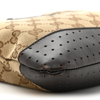 Gucci Monogram Calfskin Perforated Medium Flat Messenger Bag Dark Brown 9 of 11