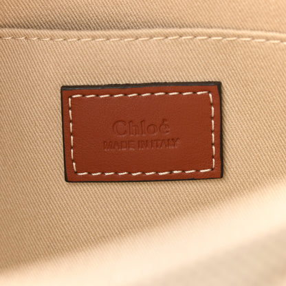 Chloe Cotton Calfskin Medium Woody Ribbon Tote White Brown 6 of 11