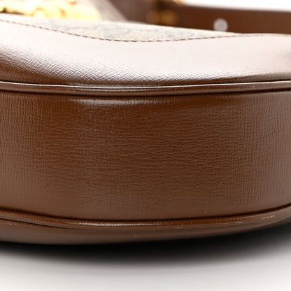 Gucci GG Supreme Monogram Azalea Calfskin Web Medium Jackie 1961 Hobo Beige Ebony Brown Sugar 10 of 12