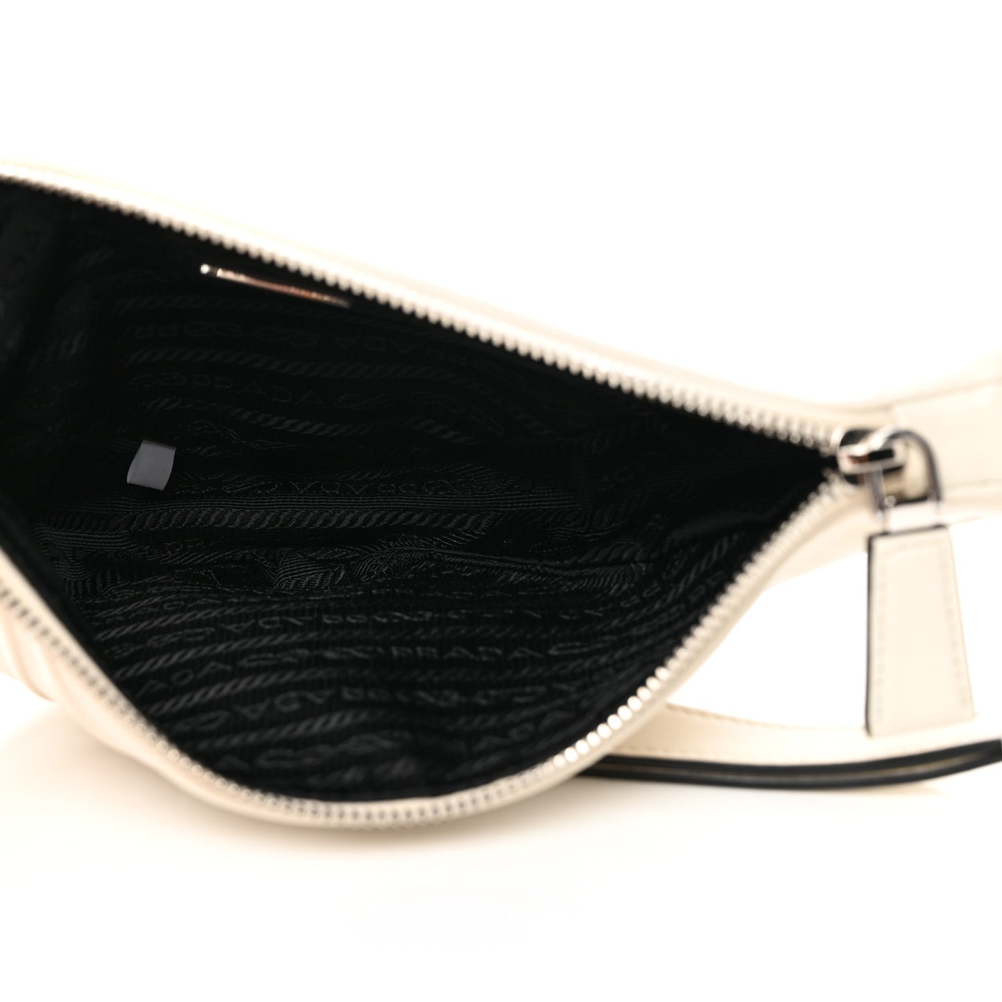 Grace Lux Triangle Logo Embossed Triangle Wristlet Pouch White