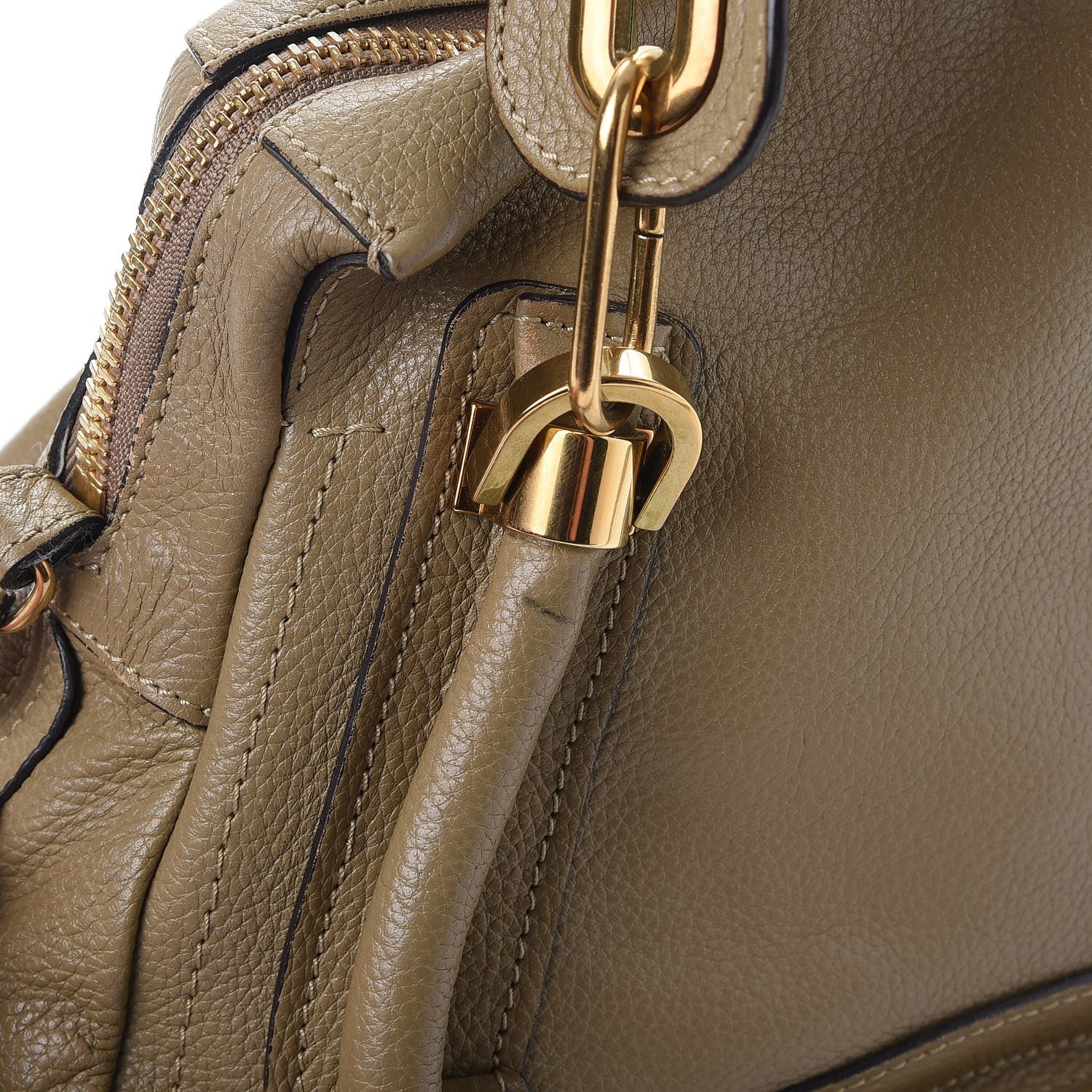 Chloe Calfskin Small Paraty Barbour Khaki 13 of 16