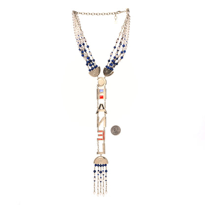 Chanel Resin Pearl Crystal Logo Ramses Jewels Necklace Multicolor 2 of 4