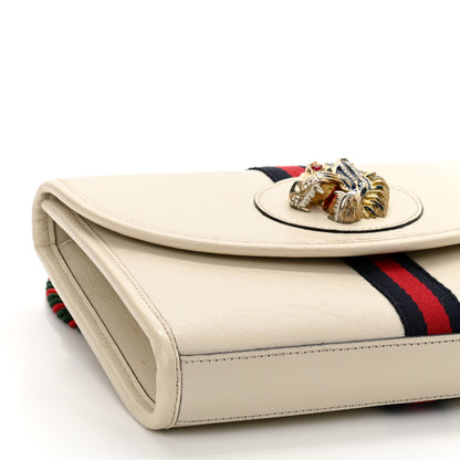 Gucci Textured Calfskin Web Small Rajah Slim Flap Shoulder Bag Mystic White 9 of 13