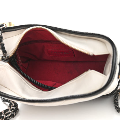 Chanel Aged Calfskin Quilted Small Gabrielle Hobo Black White 4 of 11