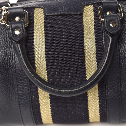Gucci Calfskin Vintage Web Small Boston Navy Blue 11 of 12