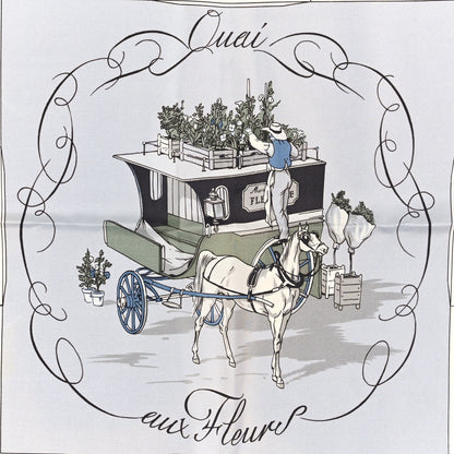 Hermes Silk Quai aux Fleurs Scarf 90 2 of 5
